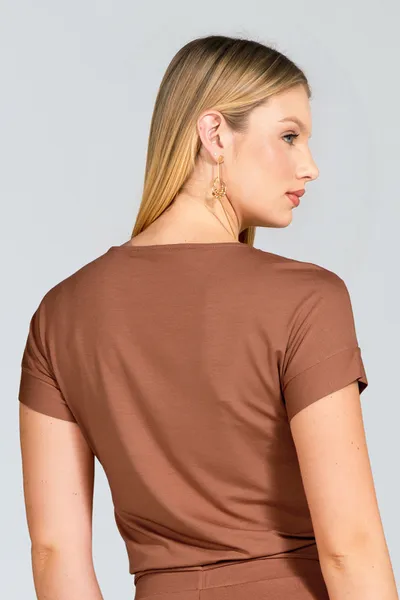 Blusa Manga Curta Mousse com Decote Redondo Mira Vest