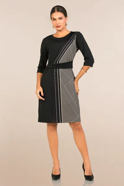VESTIDO TRADICIONAL MALHA COM CINTO PRETO MIRA VEST