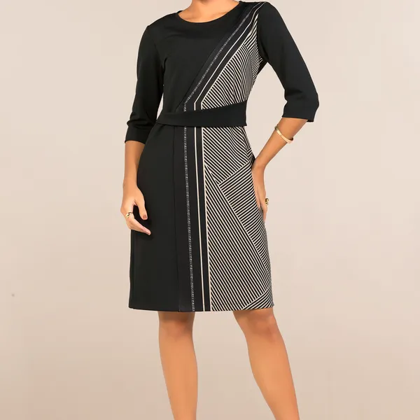 VESTIDO TRADICIONAL MALHA COM CINTO PRETO MIRA VEST