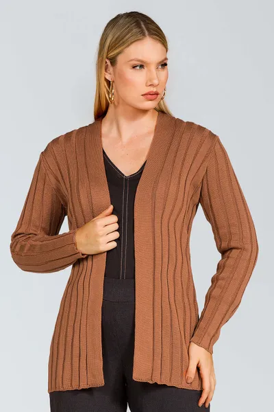 Cardigan Tricô Chocolate Mira Vest