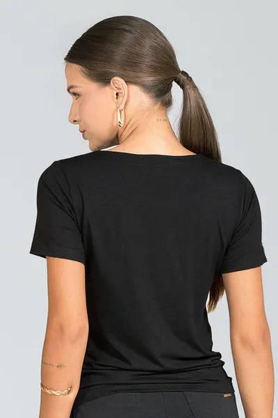T-Shirt Creponada Estampa Brasil com Glitter Preto Mira Vest