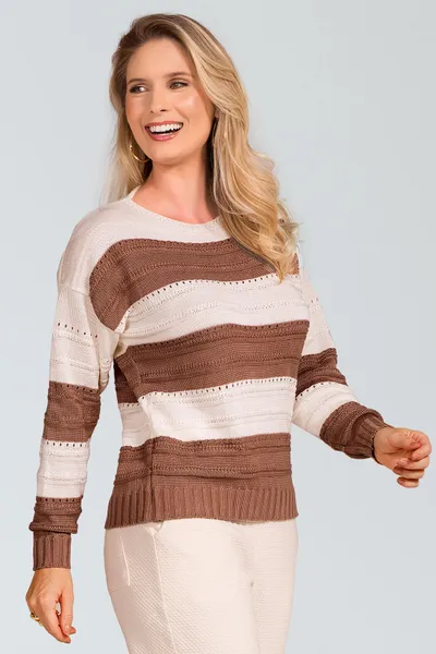 BLUSA TRICÔ OFF/MOUSSE MIRA VEST