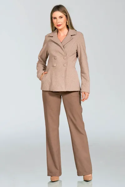 CASACO TWEED TRANSPASSADO BEGE MIRA VEST CASACO TWEED TRANSPASSADO BEGE MIRA VEST