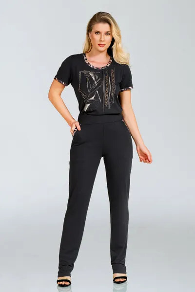 CONJUNTO MOLETINHO COM PEDRARIAS PRETO MIRA VEST