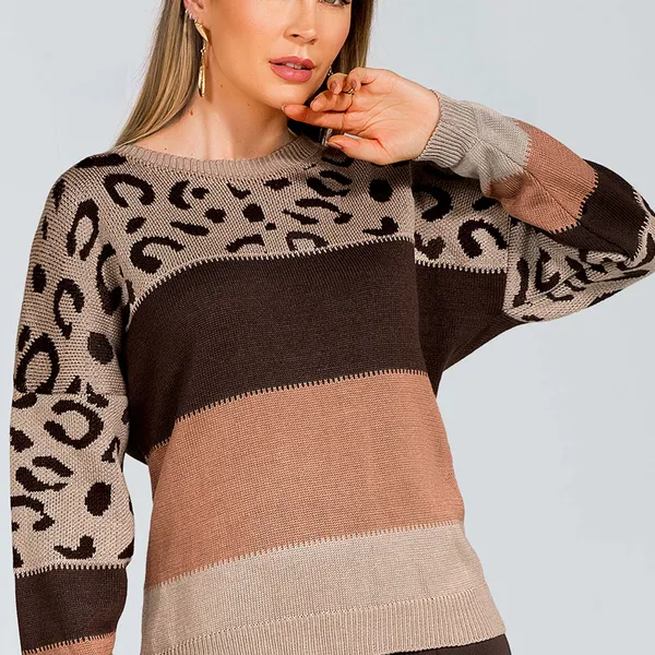 BLUSA TRICÔ DECOTE REDONDO BEGE LATTE MIRA VEST
