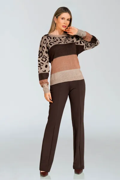 BLUSA TRICÔ DECOTE REDONDO BEGE LATTE MIRA VEST