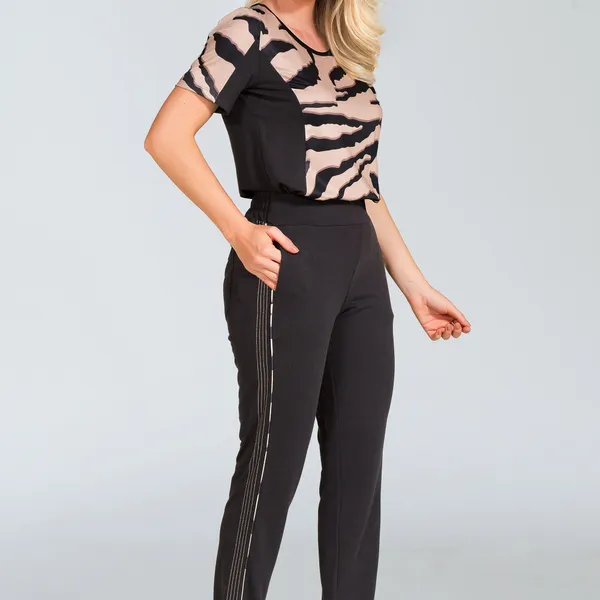 CONJUNTO MOLETINHO ESTAMPADO PRETO MIRA VEST