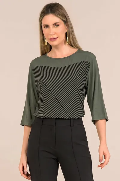 BLUSA PLANO FLUIDO OLIVA MIRA VEST