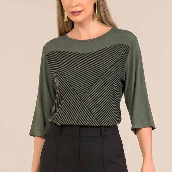 BLUSA PLANO FLUIDO OLIVA MIRA VEST