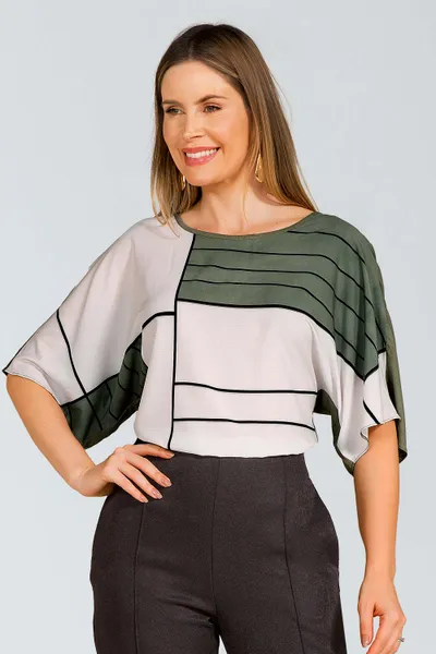 BLUSA PLANO FLUIDO OLIVA MIRA VEST