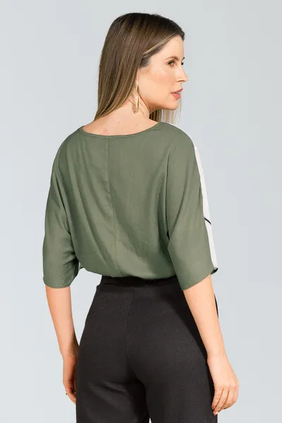BLUSA PLANO FLUIDO OLIVA MIRA VEST