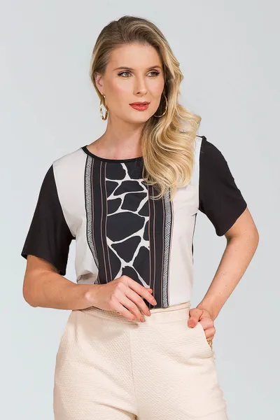 BLUSA PLANO FLUIDO PRETO MIRA VEST