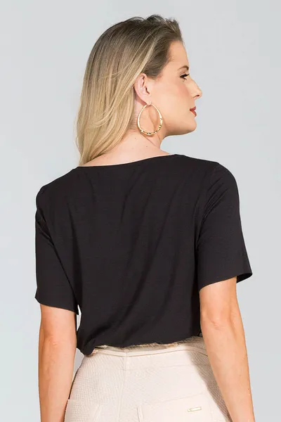 BLUSA PLANO FLUIDO PRETO MIRA VEST BLUSA PLANO FLUIDO PRETO MIRA VEST