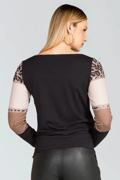 BLUSA MALHA CREPONADA PRETO MIRA VEST
