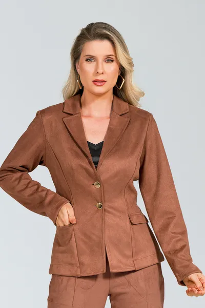 CASACO SUEDE MARROM MIRA VEST