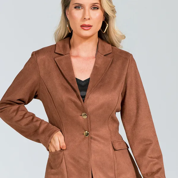 CASACO SUEDE MARROM MIRA VEST