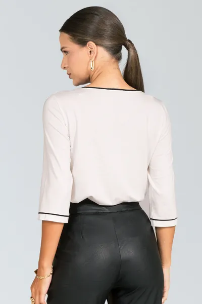 BLUSA MALHA CREPONADA OFF WHITE MIRA VEST BLUSA MALHA CREPONADA OFF WHITE MIRA VEST
