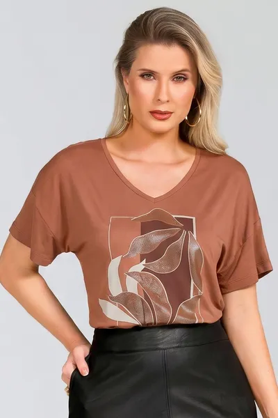 BLUSA VISCOLYCRA COM FOIL MOUSSE MIRA VEST