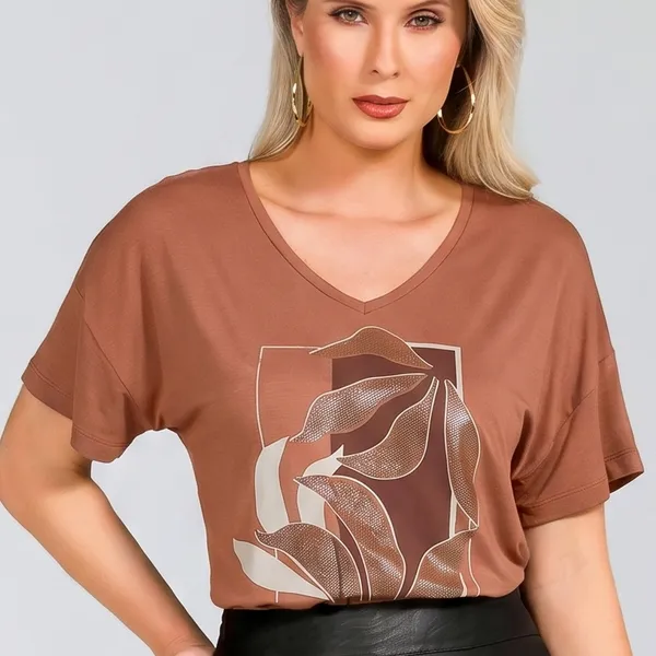 BLUSA VISCOLYCRA COM FOIL MOUSSE MIRA VEST