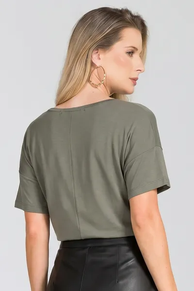 BLUSA VISCOLYCRA COM FOIL CAQUI MIRA VEST BLUSA VISCOLYCRA COM FOIL CAQUI MIRA VEST