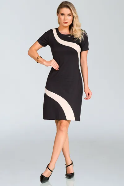 VESTIDO TRADICIONAL PONTO ROMA PRETO MIRA VEST