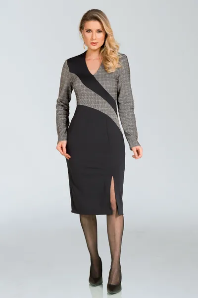 VESTIDO CHANEL MALHA OFF/PRETO MIRA VEST