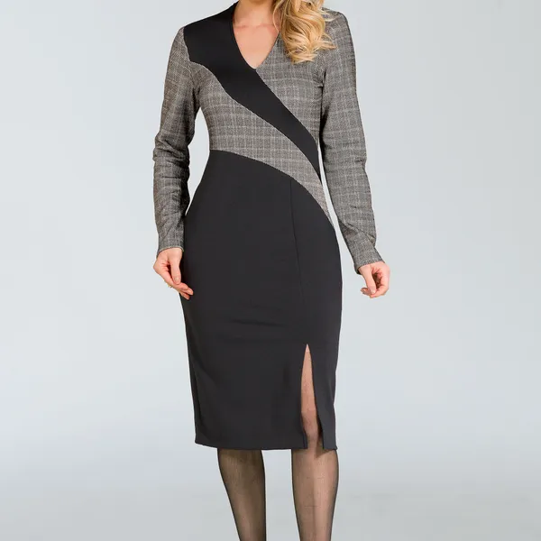 VESTIDO CHANEL MALHA OFF/PRETO MIRA VEST