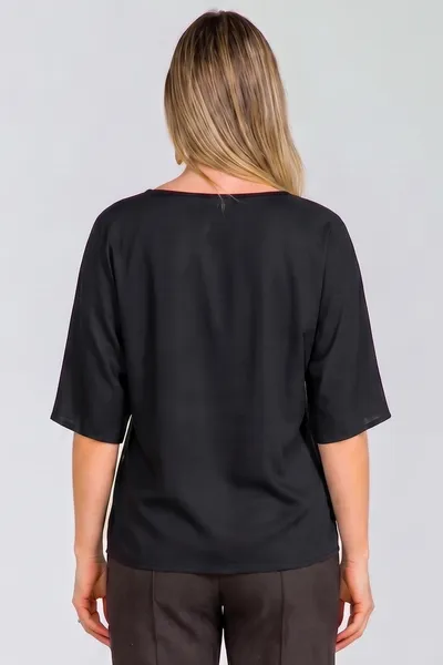 BLUSA PLANO FLUIDO PRETO MIRA VEST