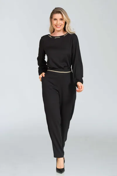 CONJUNTO VISCOLINHO PRETO MIRA VEST