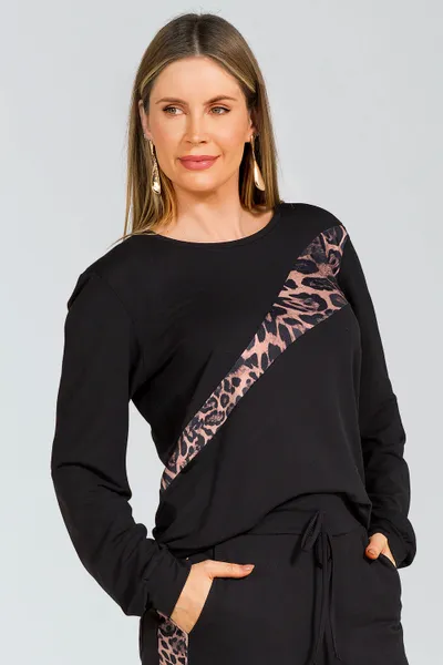 CONJUNTO MOLETINHO COM ESTAMPA PRETO MIRA VEST