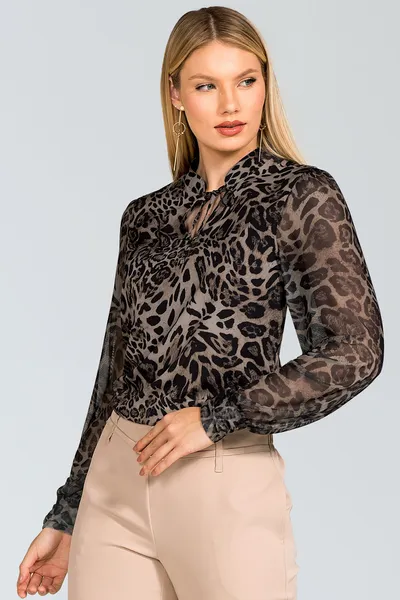 Blusa Plano Fluido com Tule Decote com Amarração Sertão Mira Vest