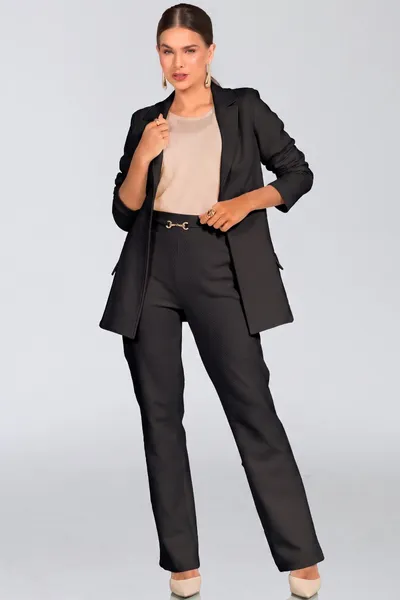 BLAZER ALGODÃO TEXTURIZADO PRETO MIRA VEST BLAZER ALGODÃO TEXTURIZADO PRETO MIRA VEST