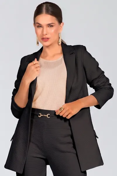 BLAZER ALGODÃO TEXTURIZADO PRETO MIRA VEST