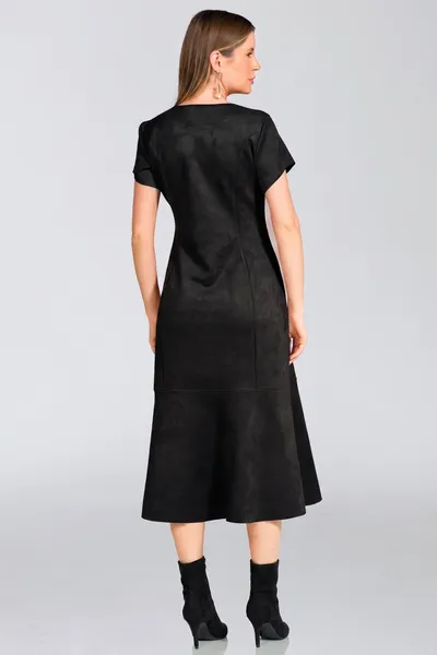 VESTIDO MIDI SUEDE PRETO MIRA VEST