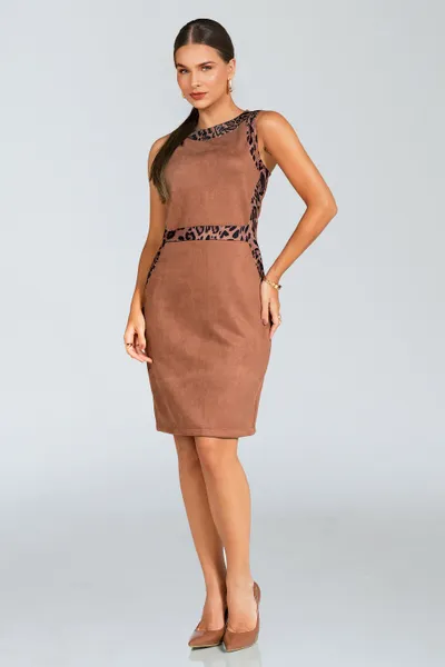 VESTIDO TRADICIONAL SUEDE MARROM MIRA VEST