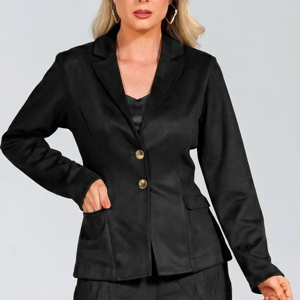 CASACO SUEDE PRETO MIRA VEST