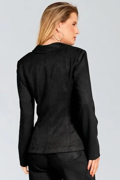 CASACO SUEDE PRETO MIRA VEST