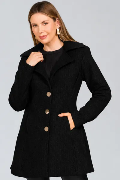 CASACO TWEED PRETO MIRA VEST