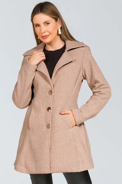 CASACO TWEED BEGE MIRA VEST