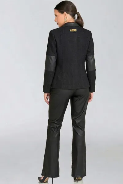 CASAQUETO TWEED COM CIRRÊ PRETO MIRA VEST CASAQUETO TWEED COM CIRRÊ PRETO MIRA VEST