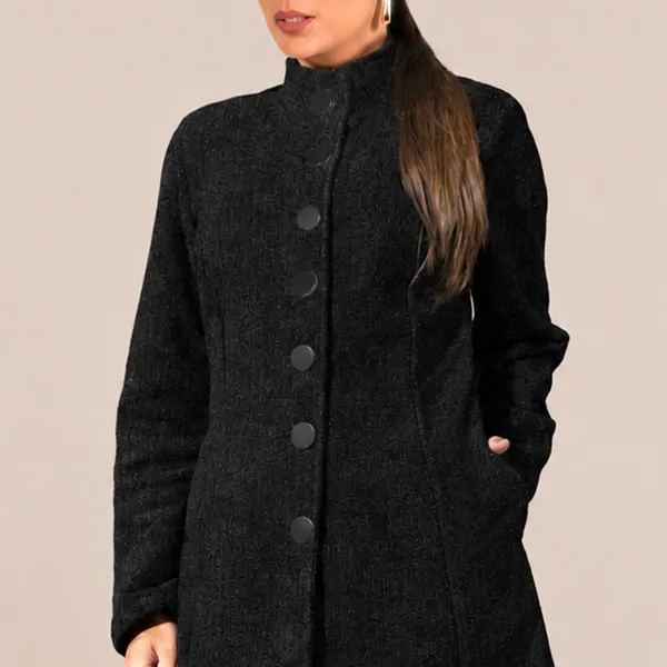 CASACO TWEED GOLA ALTA PRETO MIRA VEST