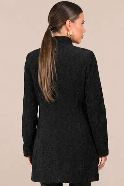 CASACO TWEED GOLA ALTA PRETO MIRA VEST