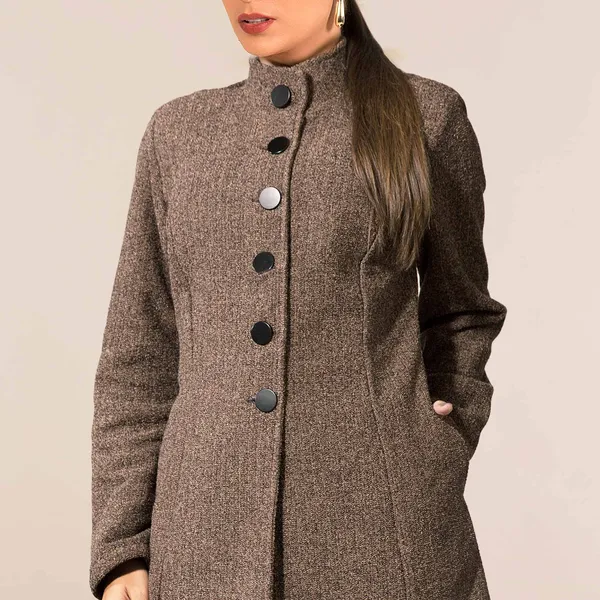 CASACO TWEED GOLA ALTA PRETO/DOURADO MIRA VEST