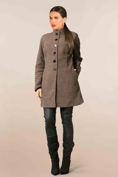 CASACO TWEED GOLA ALTA PRETO/DOURADO MIRA VEST