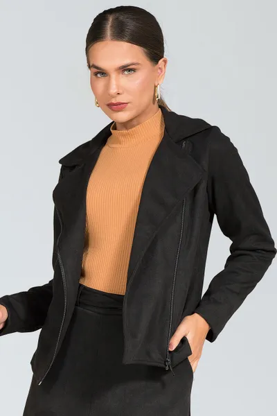 JAQUETA BIKER SUEDE PRETO MIRA VEST