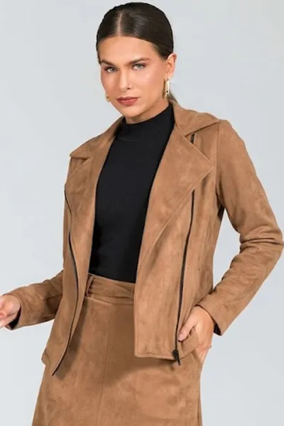 JAQUETA BIKER SUEDE MARROM MIRA VEST