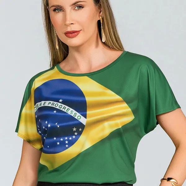 BLUSA ESTAMPA BRASIL VERDE MIRA VEST