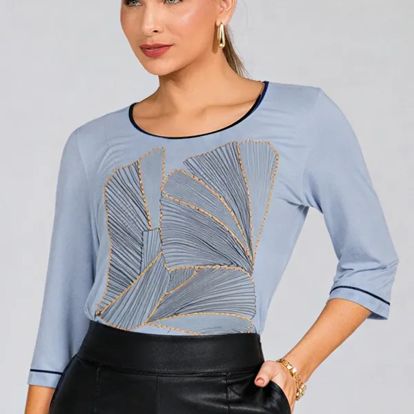 BLUSA MALHA CREPONADA AZUL BEBÊ MIRA VEST