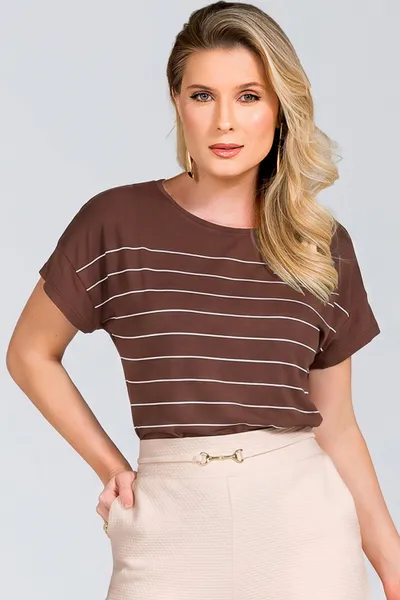 BLUSA VISCOLYCRA MARROM MIRA VEST