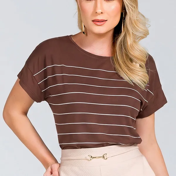 BLUSA VISCOLYCRA MARROM MIRA VEST
